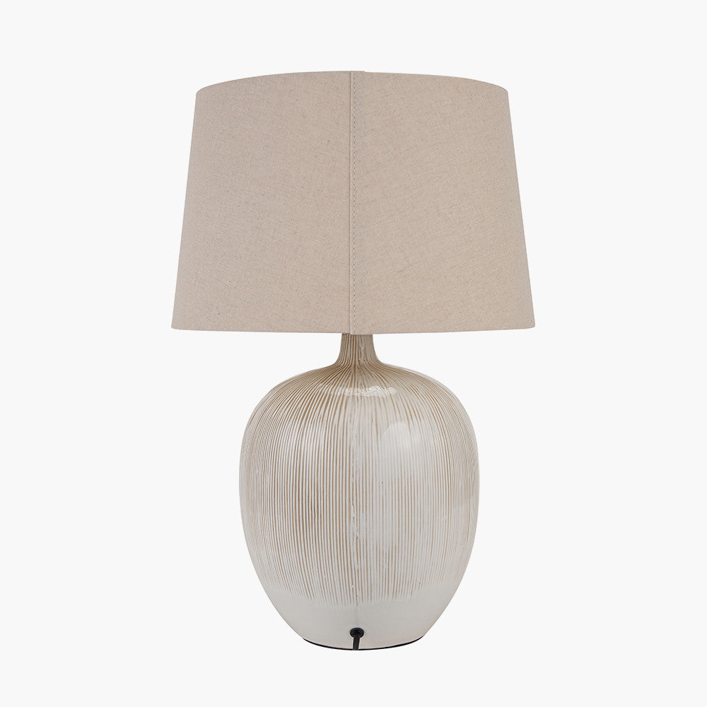 Greta Natural & Cream Textured Ceramic Table Lamp
